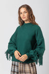 PLUS SIZE Fringe Sleeve Chunky Cozy Knit Sweater