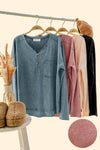 Mineral Washed Cotton Comfy Knit Top