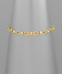 Textured Flat Oval Chain Bracelet