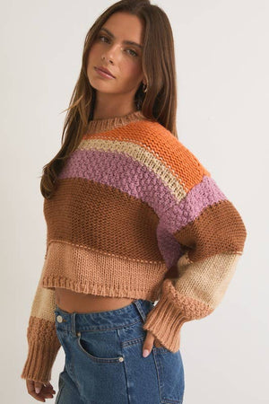 Round Neck Crop Sweater Top