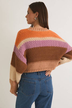 Round Neck Crop Sweater Top