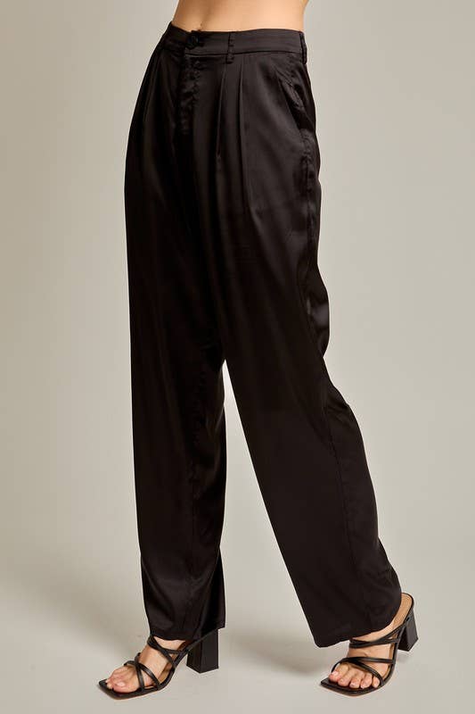 High Waist Satin Pants