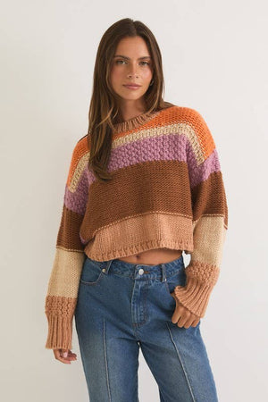 Round Neck Crop Sweater Top