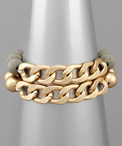 Bead & Chain Bracelet Set