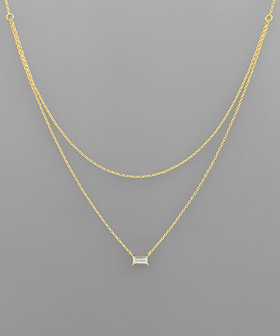 Gold Baguette Layer Necklace