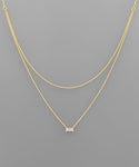 Gold Baguette Layer Necklace
