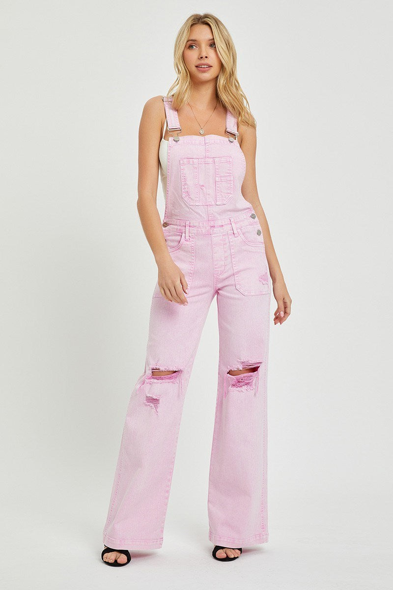 Front Patch Pocket Wide Leg Overalls