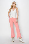 Mid Rise Straight Step Hem Pants