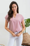 Dusty Pink Extended Shoulder Top