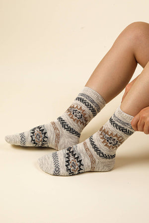 Aztec Graphic Cozy Crew Socks