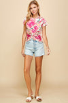 Floral Twist Cropped Top