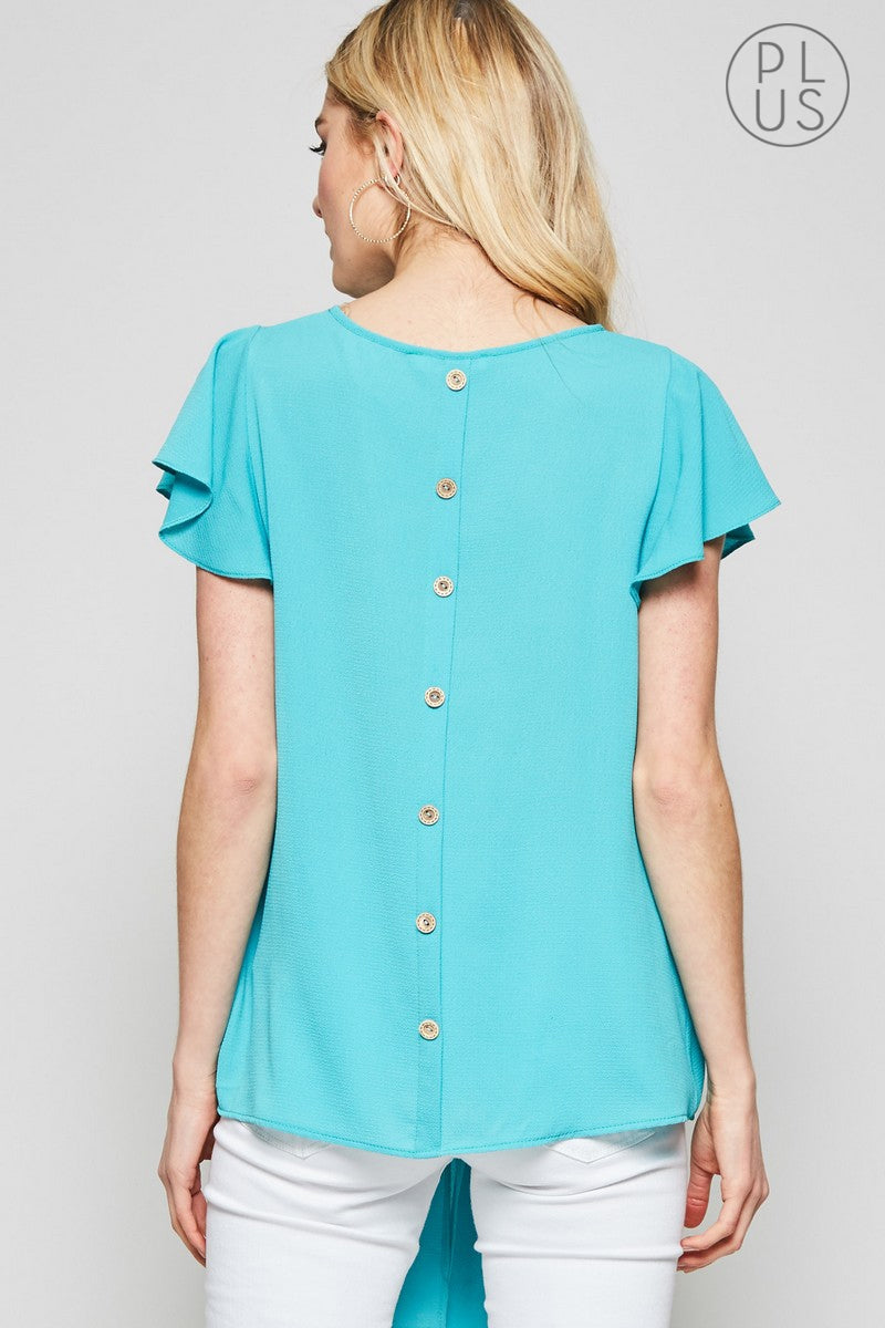 Flutter Sleeve Blouse Plus