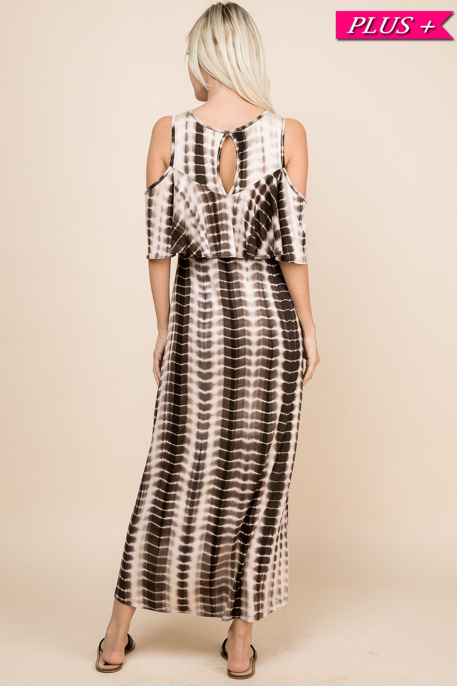 Tie Dye Ruffle Maxi Dress Plus