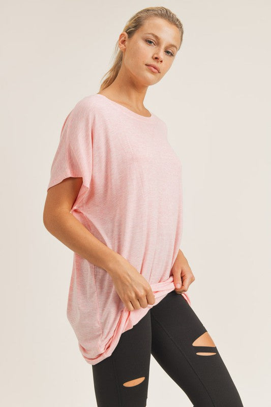 Peach Cut-Out Back Top
