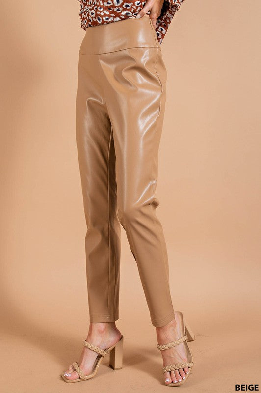 High Waist Faux Leather Leggings