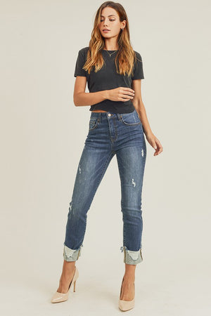 Risen Frayed Cuff Jeans