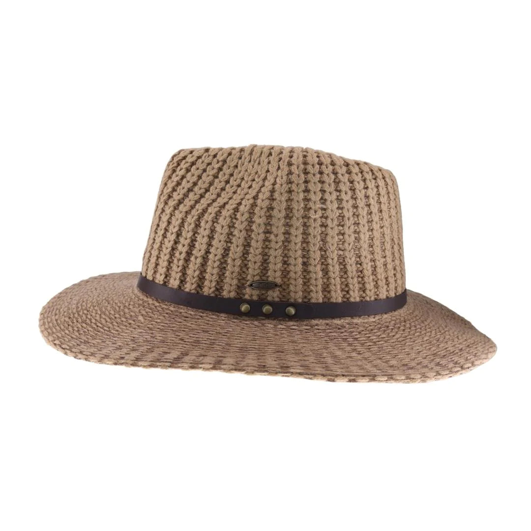 CC Knit Fedora w/ Leather Band