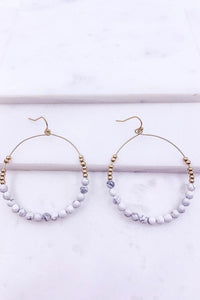 Stone Hoop Earrings
