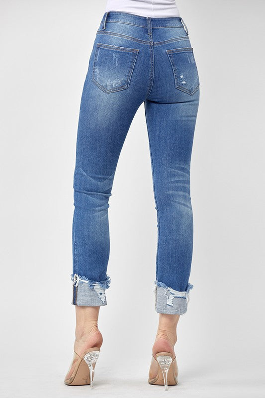 Risen Frayed Cuff Jeans