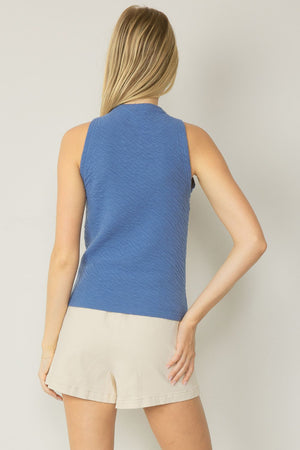 Textured Mock Neck Tank