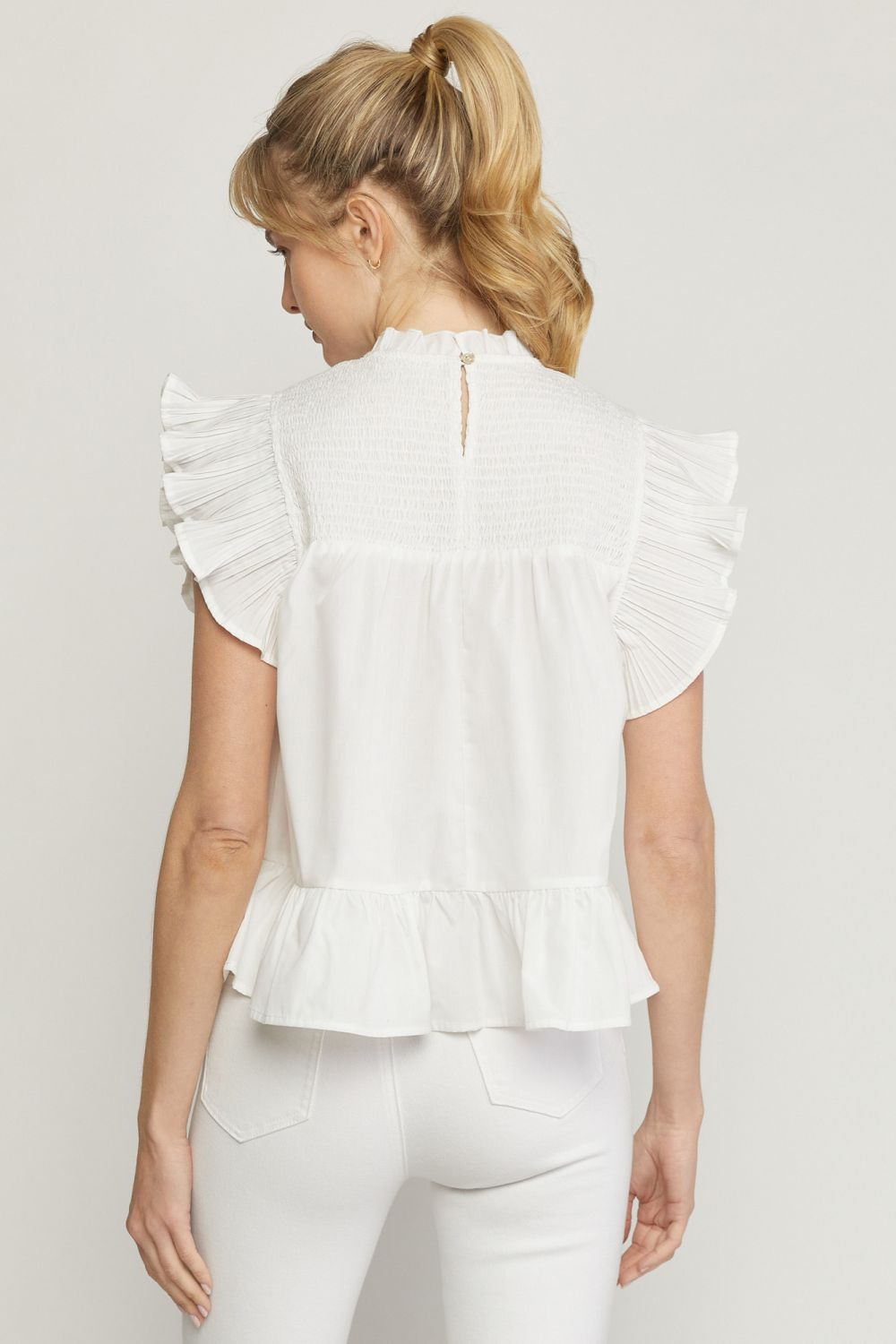Smocked Peplum Top