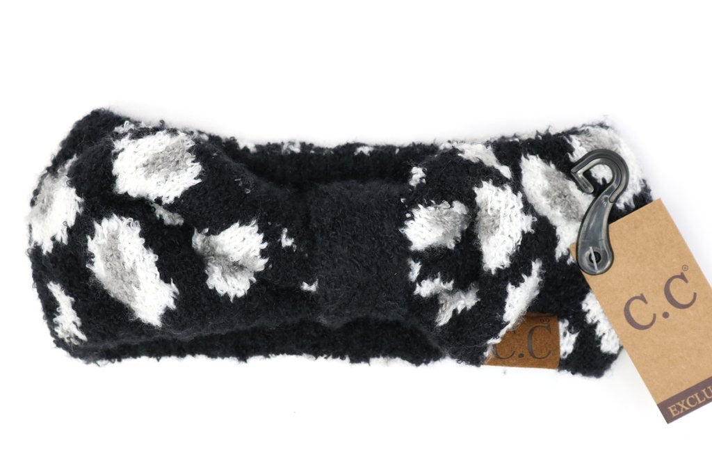 C.C. Leopard Boucle Knit Head Wrap