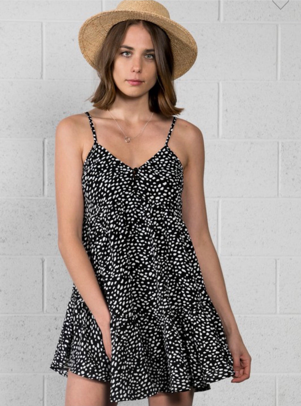 Black Speckled Mini Dress