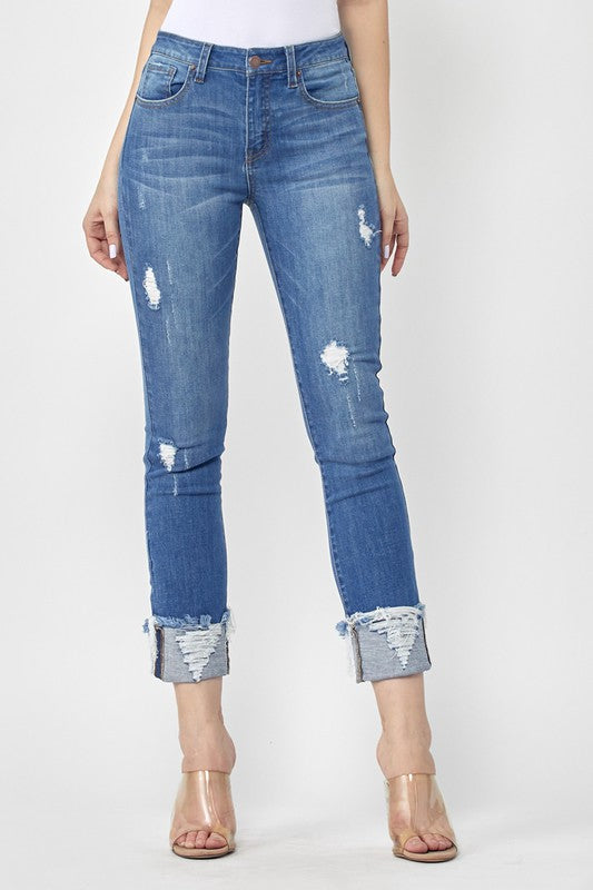 Risen Frayed Cuff Jeans