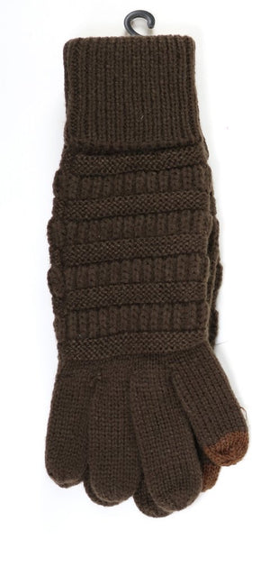 C.C. Solid Cable Knit Gloves