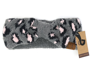 C.C. Leopard Boucle Knit Head Wrap