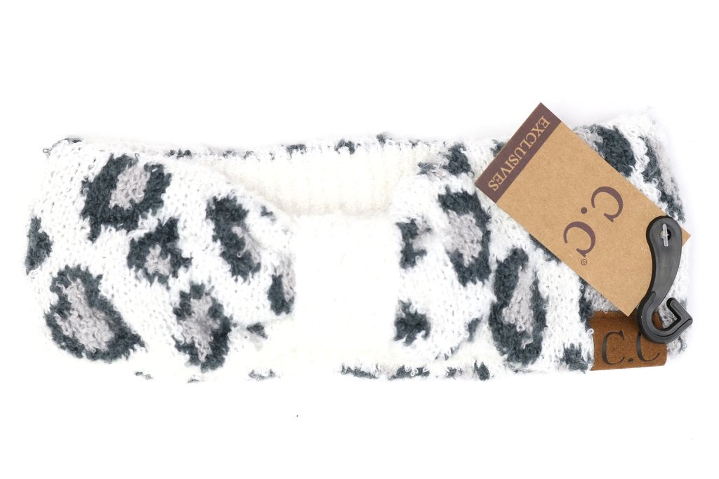 C.C. Leopard Boucle Knit Head Wrap
