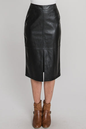 Faux Leather Midi Skirt