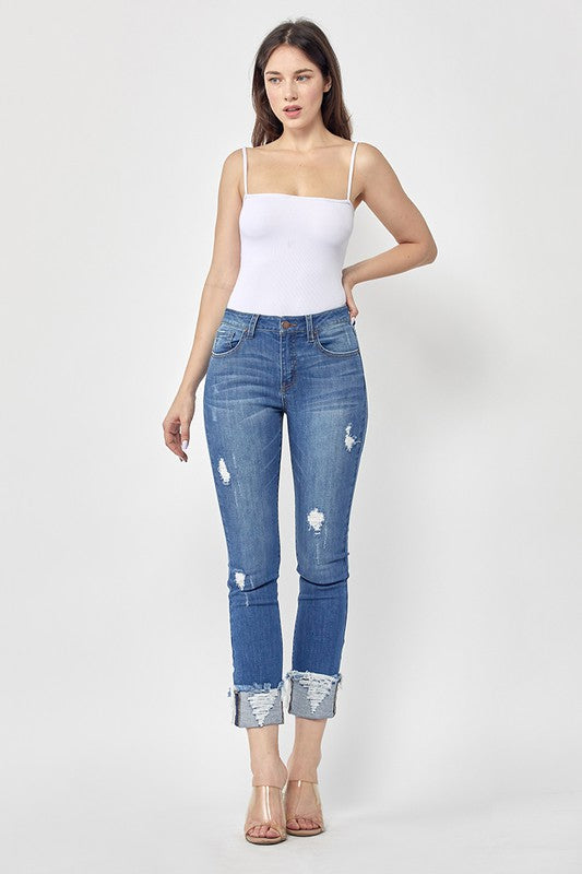 Risen Frayed Cuff Jeans