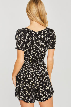 Black Floral Romper