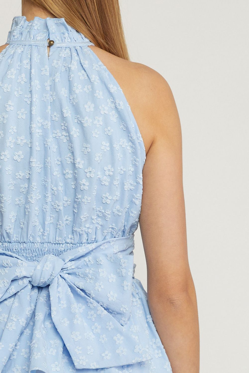 Blue Floral Peplum Tank