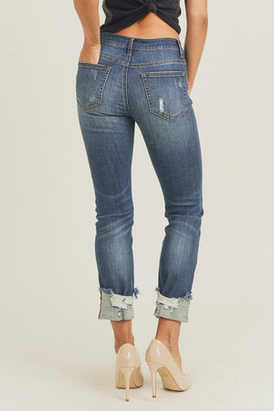 Risen Frayed Cuff Jeans