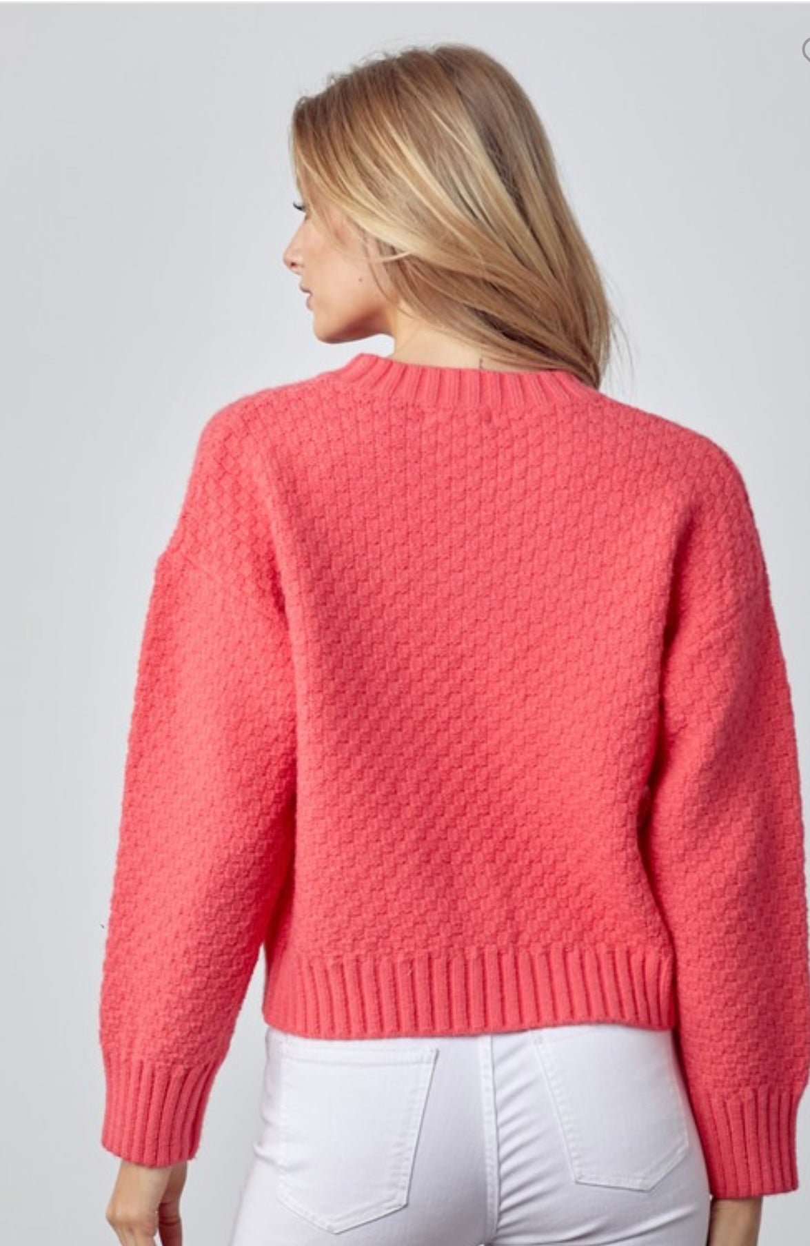 Seed Knit Cropped Sweater in Teaberry