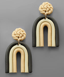 3 Row Clay Arch Earrings