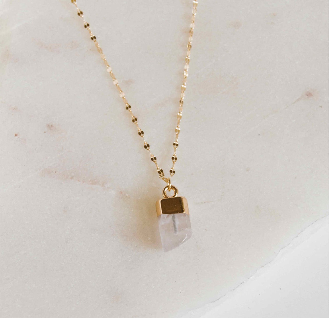 Clear Mind Crystal Stone Pendant Necklace