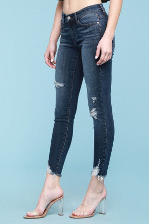Judy Blue Destroyed Hem Cut-off Skinny