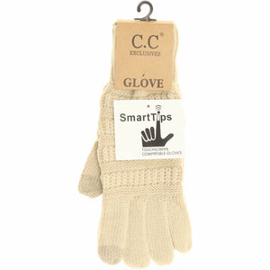 C.C. Solid Cable Knit Gloves