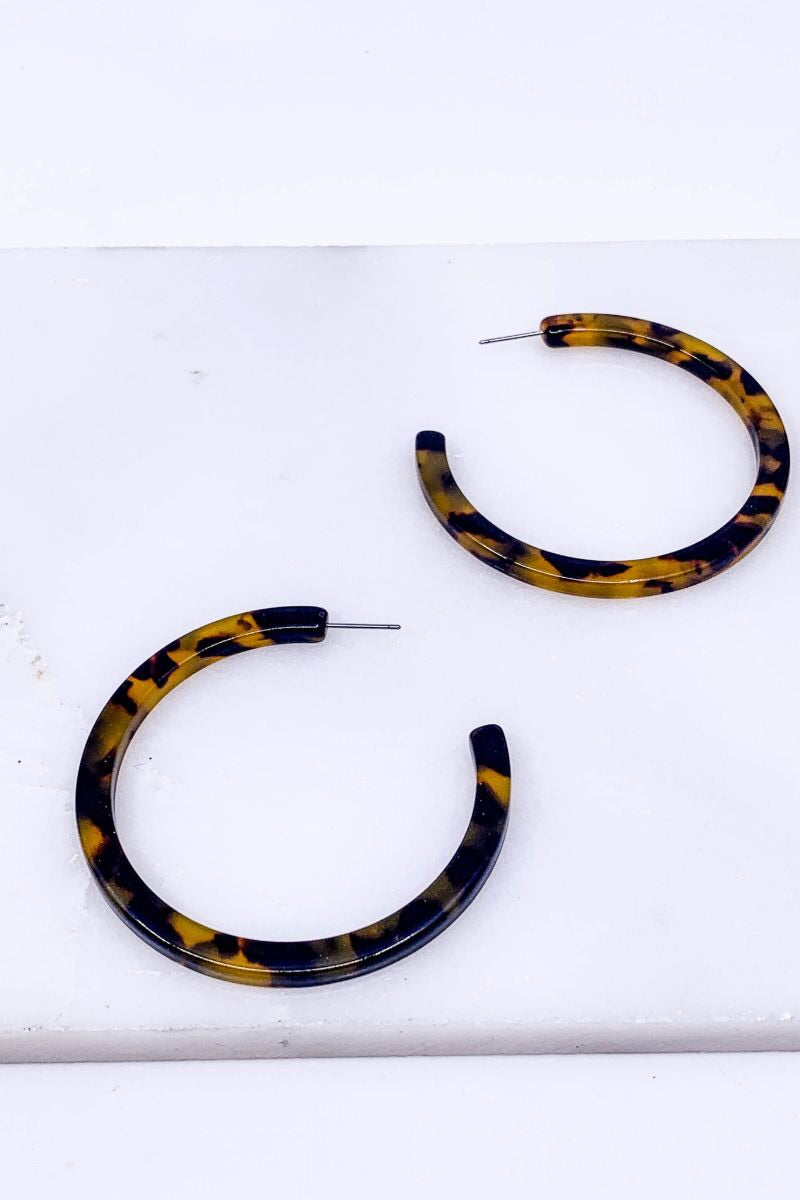 Tortoise Hoop Earrings