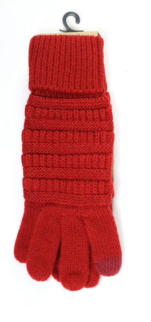 C.C. Solid Cable Knit Gloves