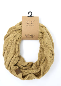 C.C. Solid Cable Knit Infinity Scarf